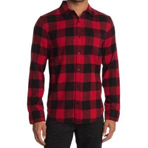 Buffalo Plaid Flannel Button Up Shirt Red and Black Public Opinion Size Mens XL